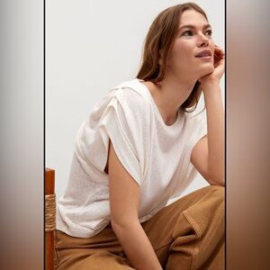 Beige** not white XL Mango blouse NWT, never worn, was too loose on me